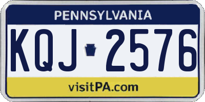 PA license plate KQJ2576