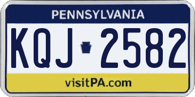 PA license plate KQJ2582