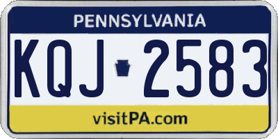 PA license plate KQJ2583