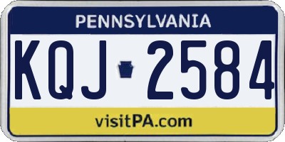 PA license plate KQJ2584