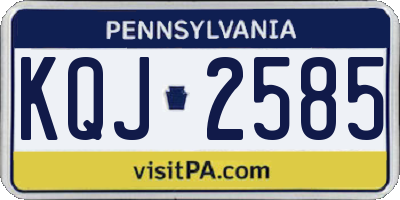 PA license plate KQJ2585