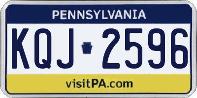 PA license plate KQJ2596