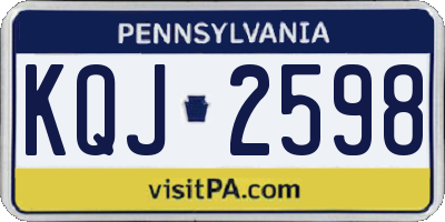 PA license plate KQJ2598
