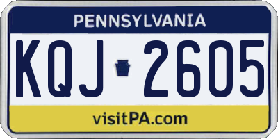 PA license plate KQJ2605