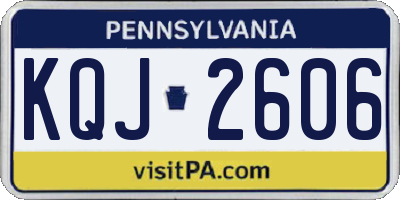 PA license plate KQJ2606