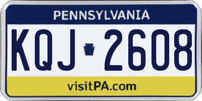 PA license plate KQJ2608