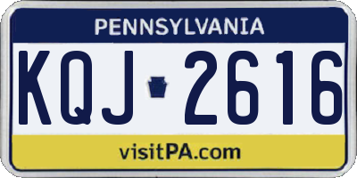 PA license plate KQJ2616