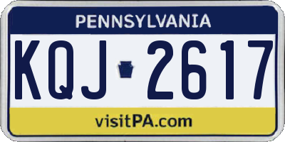 PA license plate KQJ2617