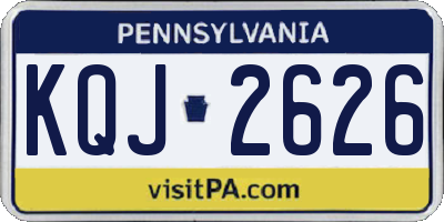 PA license plate KQJ2626