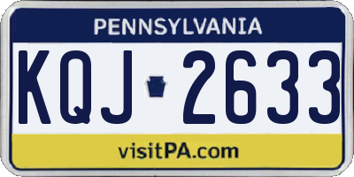 PA license plate KQJ2633