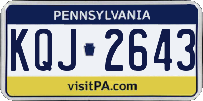 PA license plate KQJ2643
