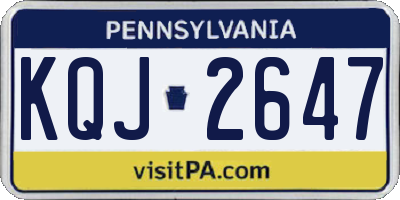 PA license plate KQJ2647