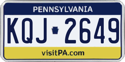 PA license plate KQJ2649