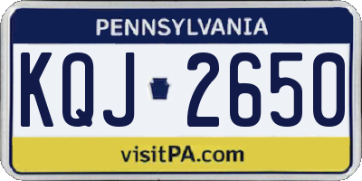 PA license plate KQJ2650
