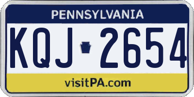 PA license plate KQJ2654