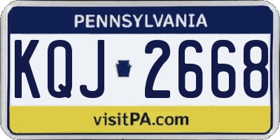 PA license plate KQJ2668