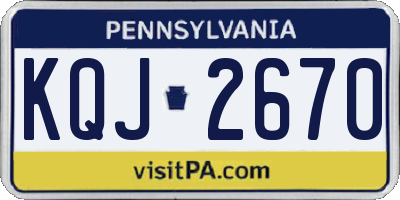 PA license plate KQJ2670