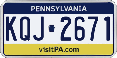 PA license plate KQJ2671