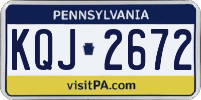 PA license plate KQJ2672