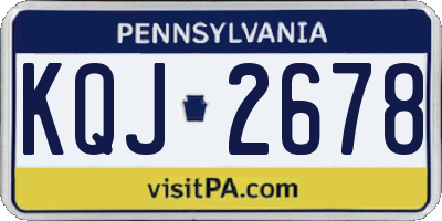 PA license plate KQJ2678