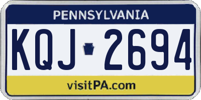 PA license plate KQJ2694