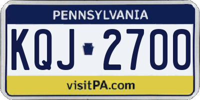 PA license plate KQJ2700