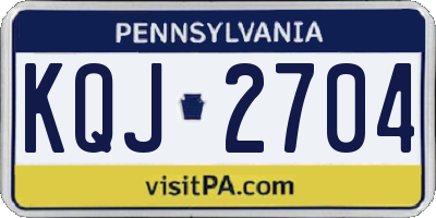 PA license plate KQJ2704