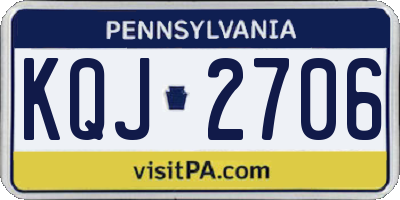 PA license plate KQJ2706