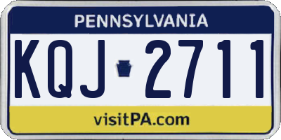 PA license plate KQJ2711