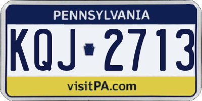 PA license plate KQJ2713