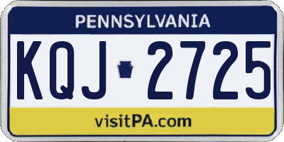 PA license plate KQJ2725