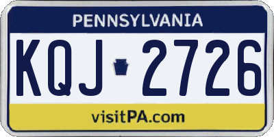PA license plate KQJ2726
