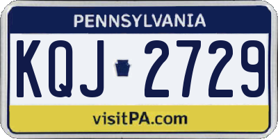 PA license plate KQJ2729