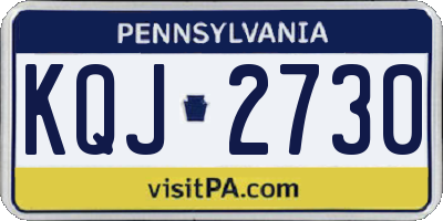 PA license plate KQJ2730