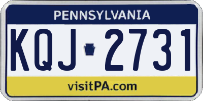 PA license plate KQJ2731