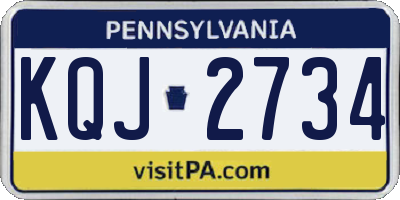 PA license plate KQJ2734