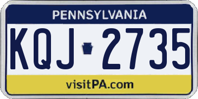 PA license plate KQJ2735