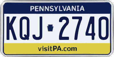 PA license plate KQJ2740