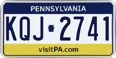 PA license plate KQJ2741