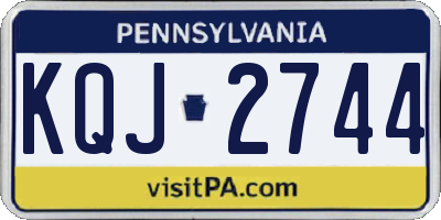 PA license plate KQJ2744