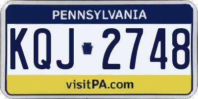 PA license plate KQJ2748