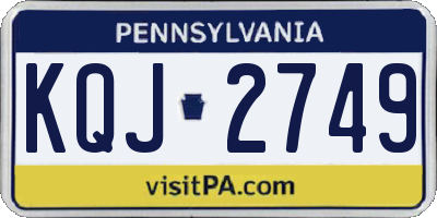 PA license plate KQJ2749