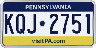 PA license plate KQJ2751
