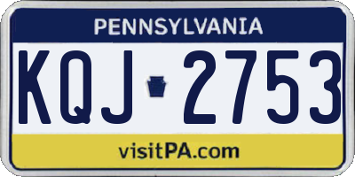 PA license plate KQJ2753