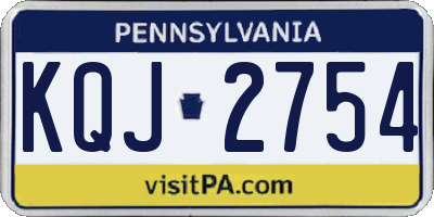 PA license plate KQJ2754