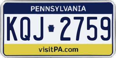 PA license plate KQJ2759