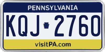 PA license plate KQJ2760