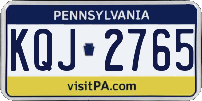 PA license plate KQJ2765