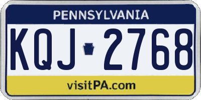 PA license plate KQJ2768