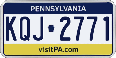 PA license plate KQJ2771